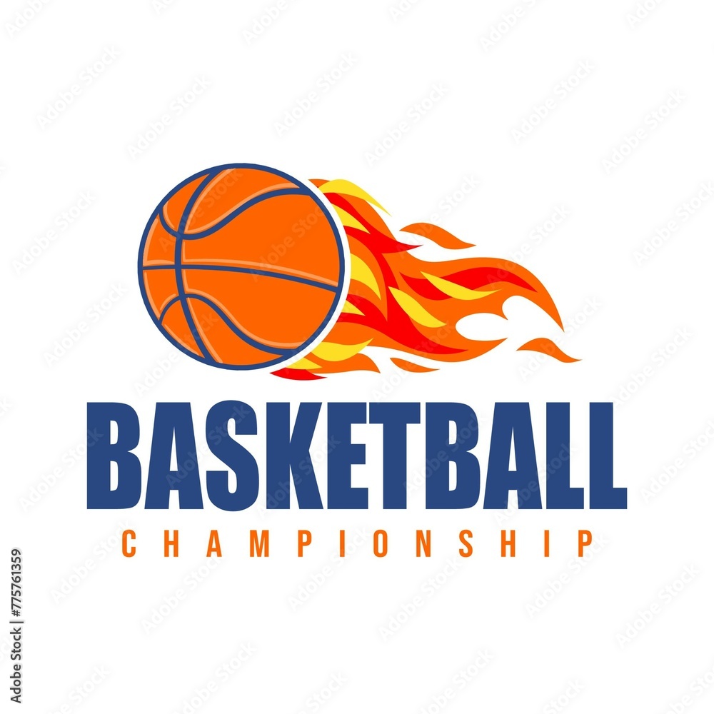 Basketball championship logo emblem design