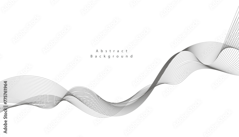 Fototapeta premium Abstract vector background with grey wavy lines