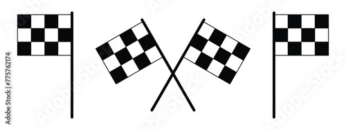 Racing flag icon set. race flag symbol. start and finish crossed flags for game, app, and website. transparent vector.