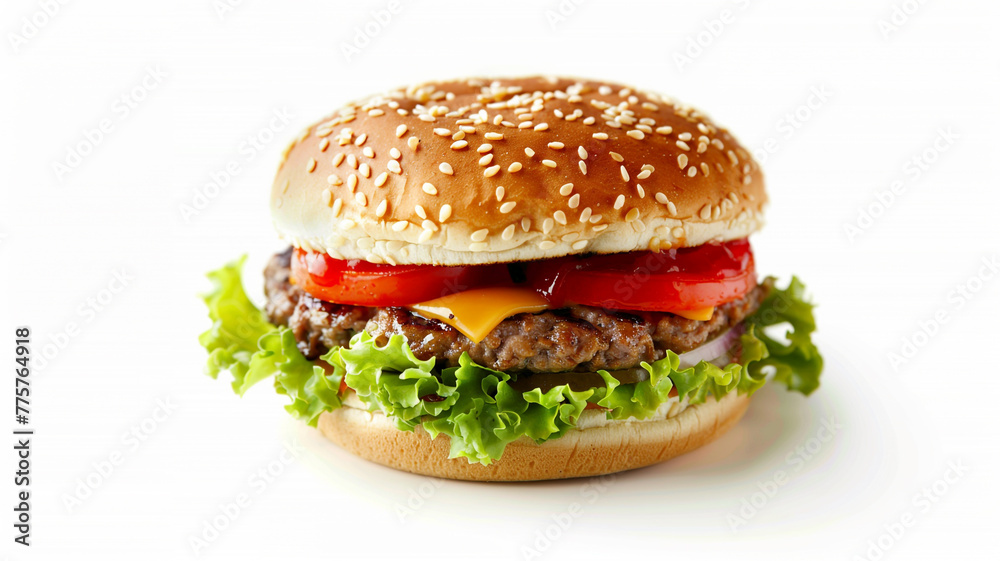 Classic hamburger isolated on white background Classic hamburger isolated on white background