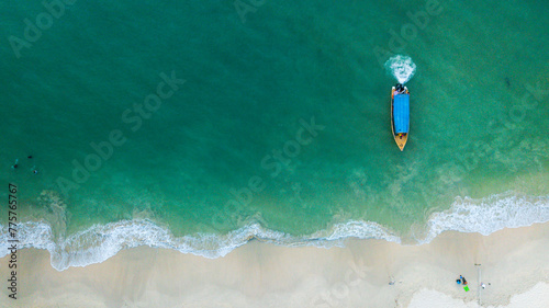 Aeriel view of beautiful scenery tropical sea view at Kapas Island(Cotton Island), Malaysia with white sandy beach and clear water. photo