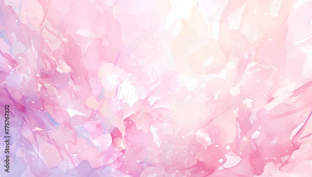 Abstract pink watercolor background with soft pastel colors and dreamy cloud shapes