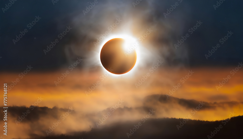 Total solar eclipse with fog