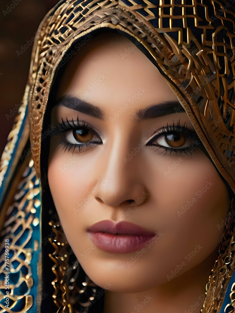 Portrait Of A Stylish Elegant Glamorous Middle Eastern Young Female Woman