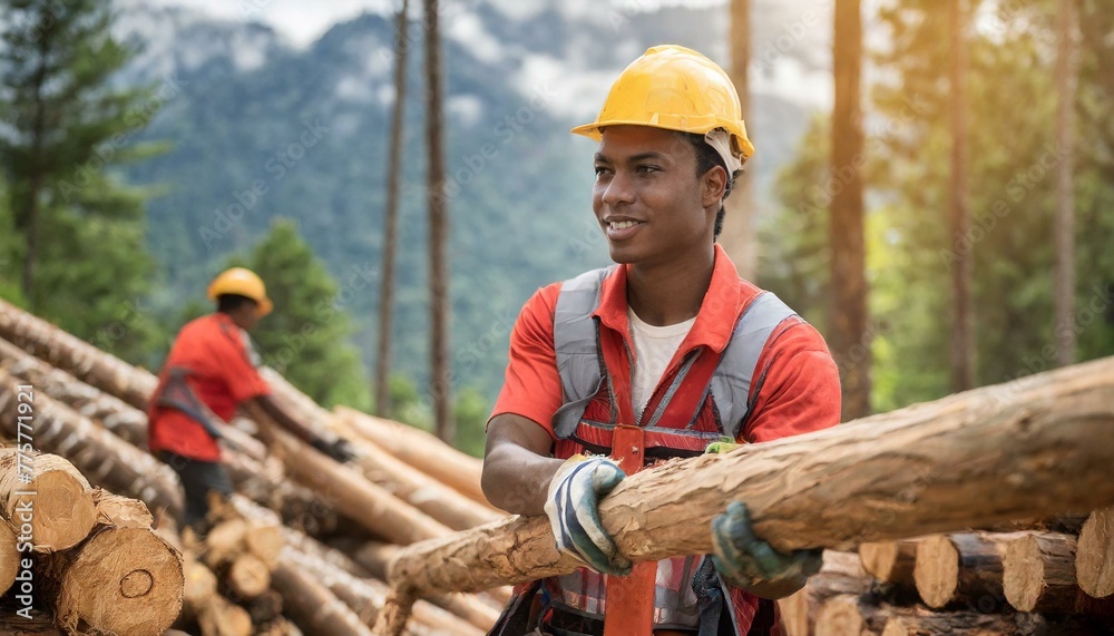 Timber Harvest: Laborers Hard at Work Picking Wood Timber Harvest: Laborers Hard at Work Picking Wood