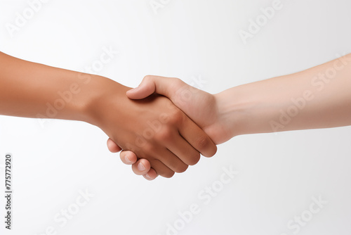Handshake on white background. World of work. Offer accepted. Friendship at work. Help others. Association.