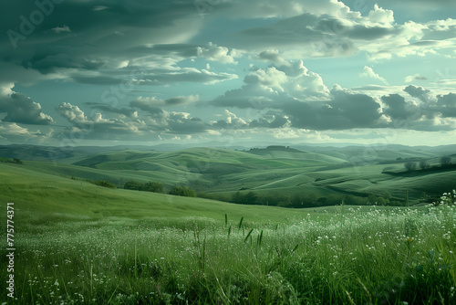 landscape with grass and sky