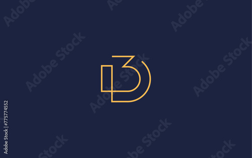 letter d with number 3 logo icon design vector design template inspiration