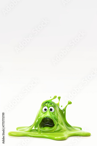 green cartoon slime  photo