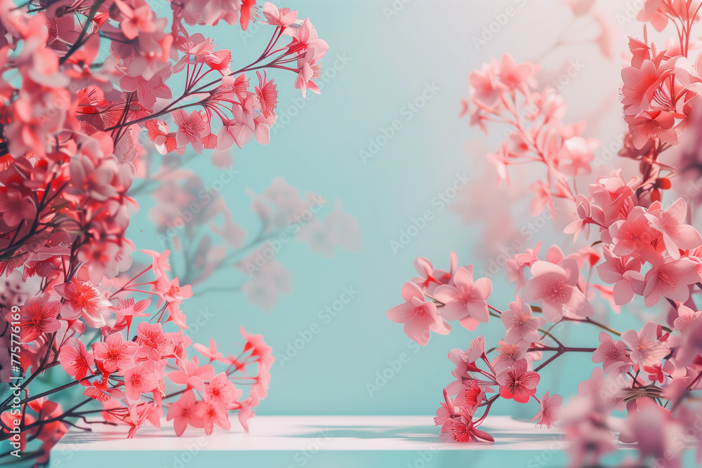 Abstract background with cherry blossom. Background image. Created with Generative AI technology. Abstract background with cherry blossom. Background image. Created with Generative AI technology.