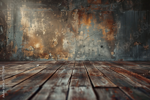 Old wooden room. Background image. Created with Generative AI technology.