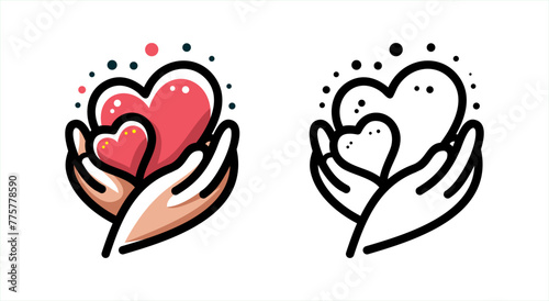 illustration of a family, mom and baby logo