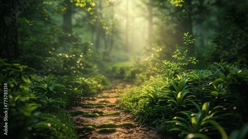 Sunlight Filtering Through Trees in Park