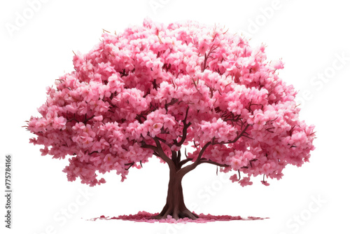 A Blossoming Pink Dream. White or PNG Transparent Background.