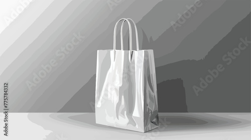 Vector White Empty Disposable Plastic Shopping Bag 