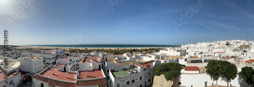 Panoramic view over the city and beach in Conil de la Frontera