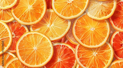 A modern abstract design using slices of orange to create a vibrant