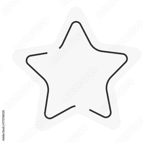 Yellow star shape paper sticker label