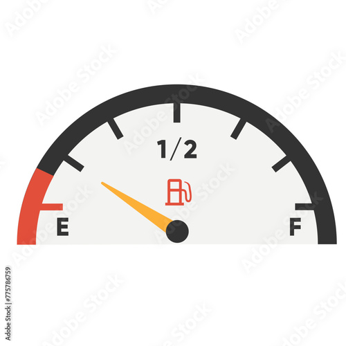 Gas tank gauge. Empty fuel meter