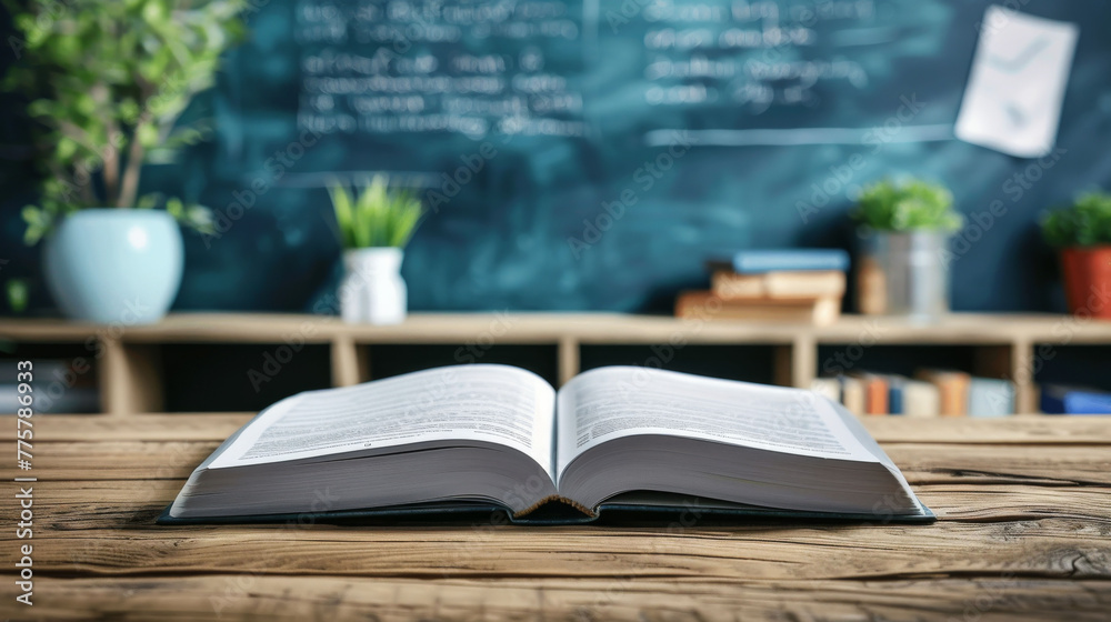 Education textbook, blackboard background with scientific and mathematical symbols, innovation, problem-solving. Education textbook, blackboard background with scientific and mathematical symbols, innovation, problem-solving.