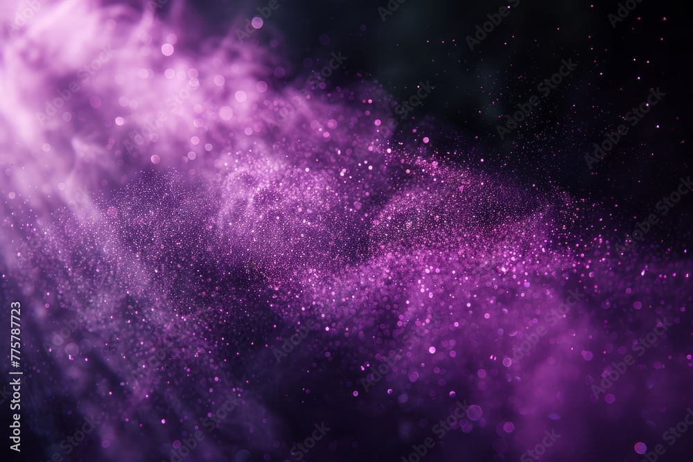 Abstract Purple Light Particles with Bokeh Background