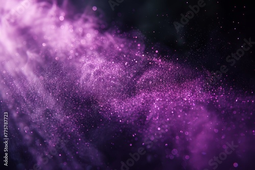 Abstract Purple Light Particles with Bokeh Background