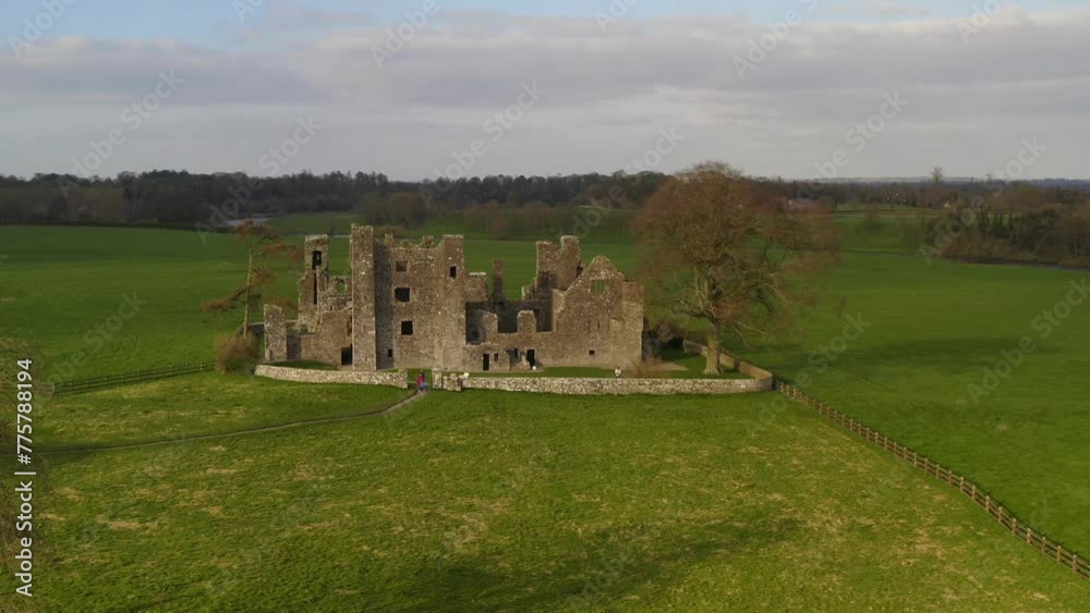 Establishing static shot of Bective Abbey on a sunny evening. Ireland Establishing static shot of Bective Abbey on a sunny evening. Ireland