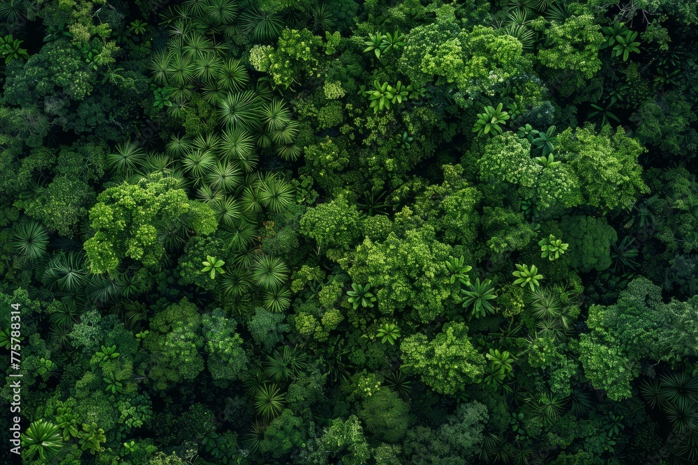 Dense Jungle Canopy from Above, Earth's Biodiversity Landscape