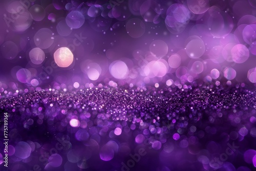 Purple Bokeh Lights with Soft Focus Glitter