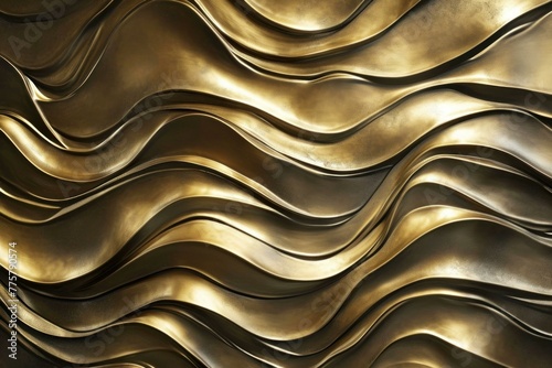 Ornate Abstract gold waves. Decoration design. Generate Ai