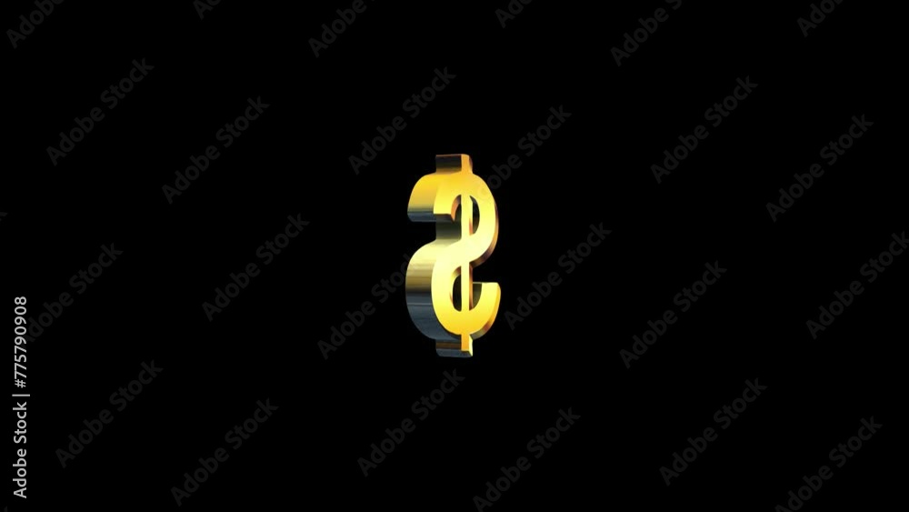 Golden Dollar Sign 3d Golden Dollar Sign 3d