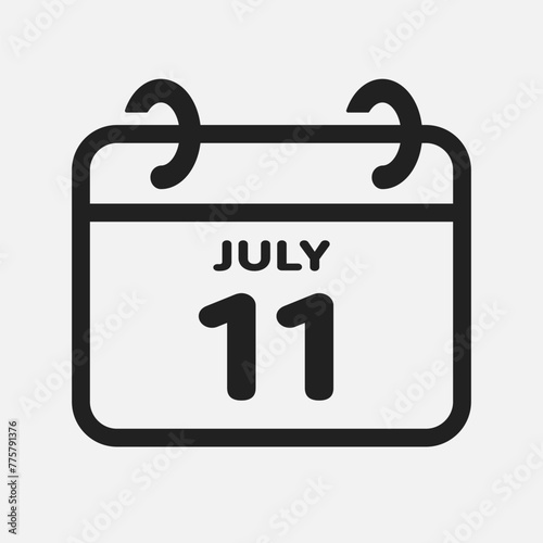 Icon page calendar day - 11 July