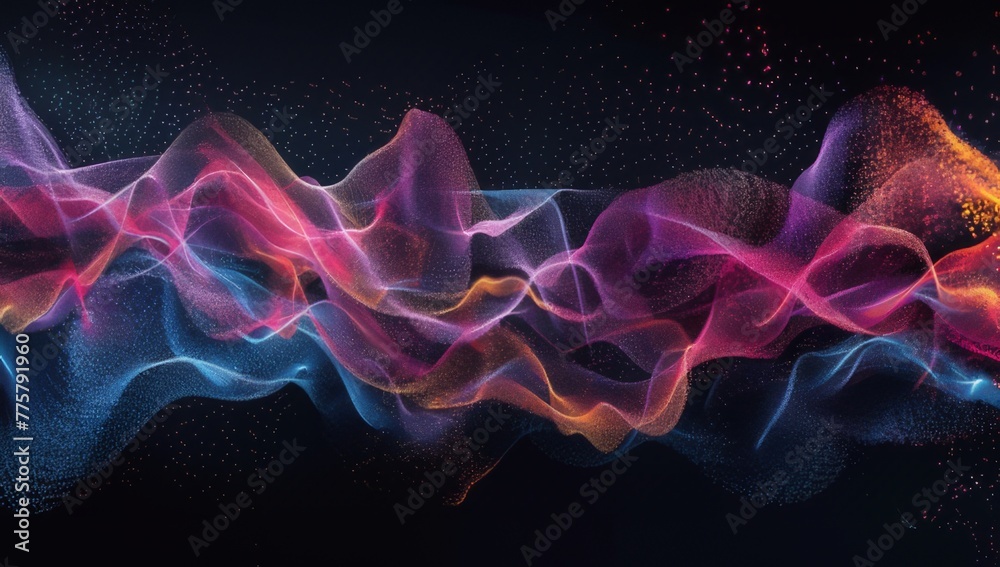 Abstract background with colorful sound waves