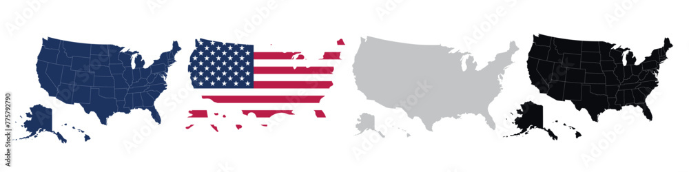 USA-highly detailed map set. Layers used.