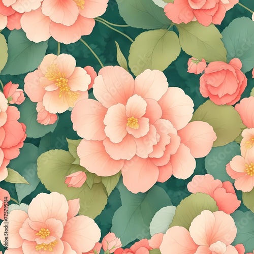 Begonia Floral Pattern Background: Nature's Tapestry