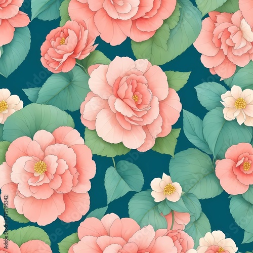Begonia Floral Pattern Background: Nature's Tapestry
