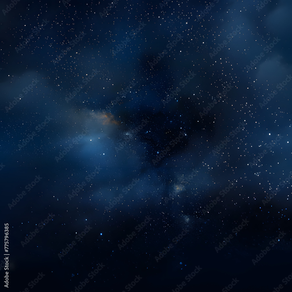 There are many stars in the dark blue sky. Generative AI