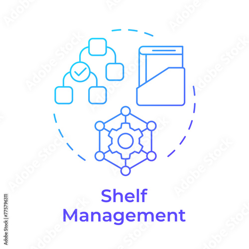 Wallpaper Mural Shelf management blue gradient concept icon. Book maintenance, inventory processes. Round shape line illustration. Abstract idea. Graphic design. Easy to use in infographic, blog post Torontodigital.ca
