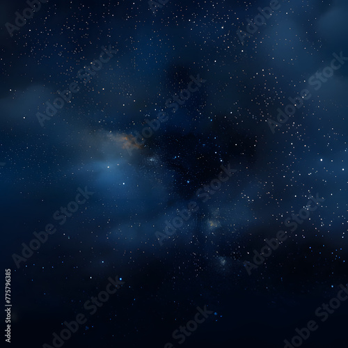 There are many stars in the dark blue sky. Generative AI