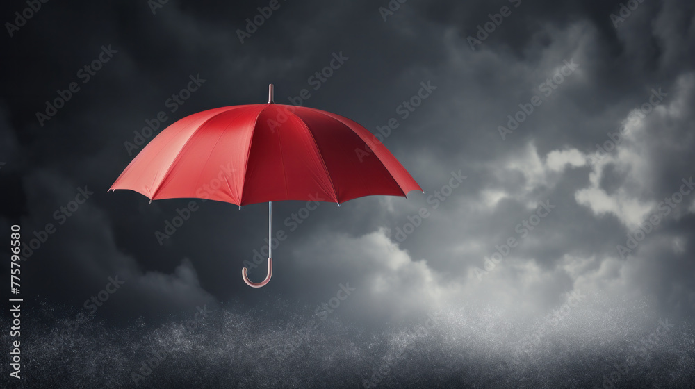 Studio Shot of Classic Umbrella with bad weather on background