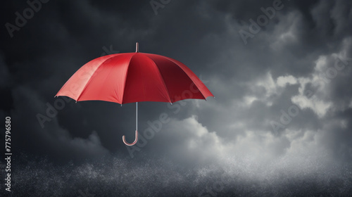 Studio Shot of Classic Umbrella with bad weather on background photo