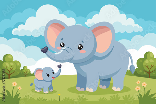 baby-elephant-pleading-with-mother-elephant-in-th.eps