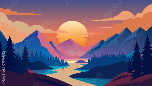 sunrise in mountains #775797552
