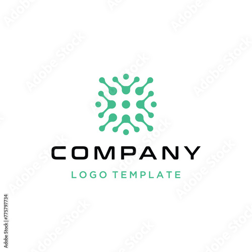 Modern Ion Molecule For Futuristic Science Technology Logo Design