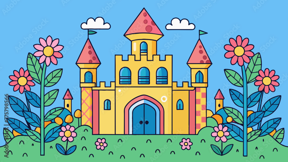 fairy tale castle vector