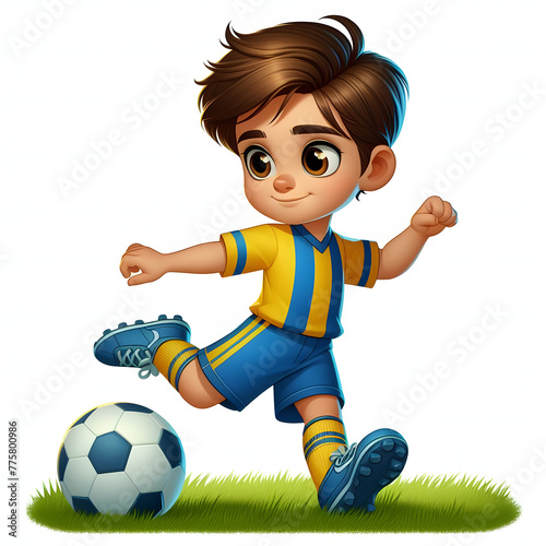 Boy playing football
