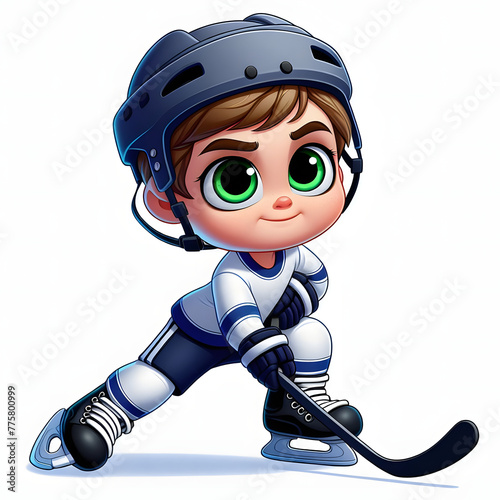 Boy playing hockey