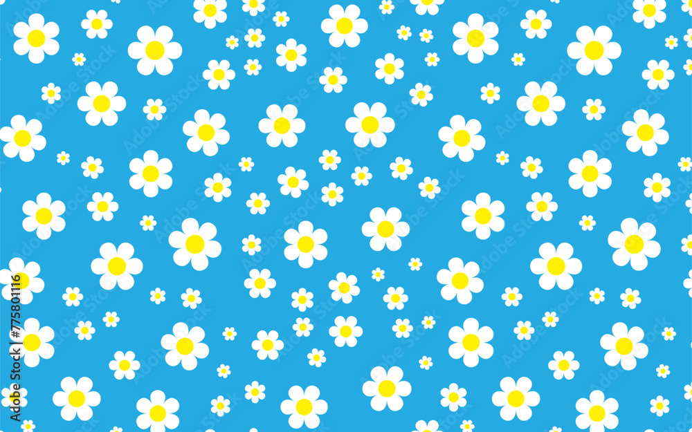 white flower color on blue background seamless pattern white flower color on blue background seamless pattern