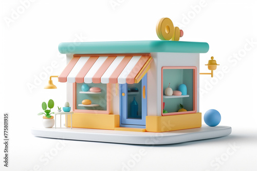 small business store 3d icon isolated 