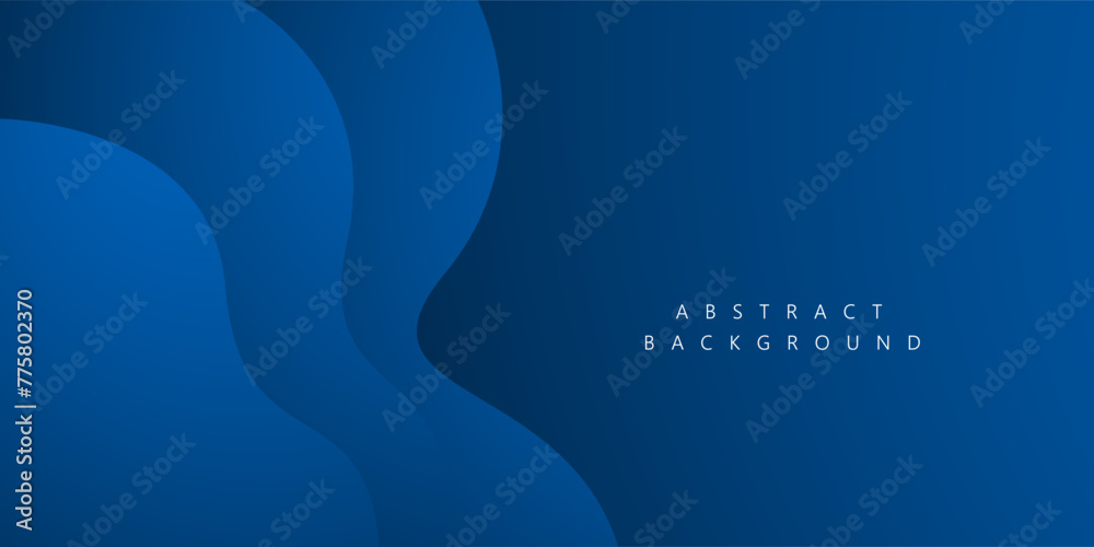 Abstract gradient background with Blue wave and black shadow color. Vector illustration - obrazy, fototapety, plakaty 